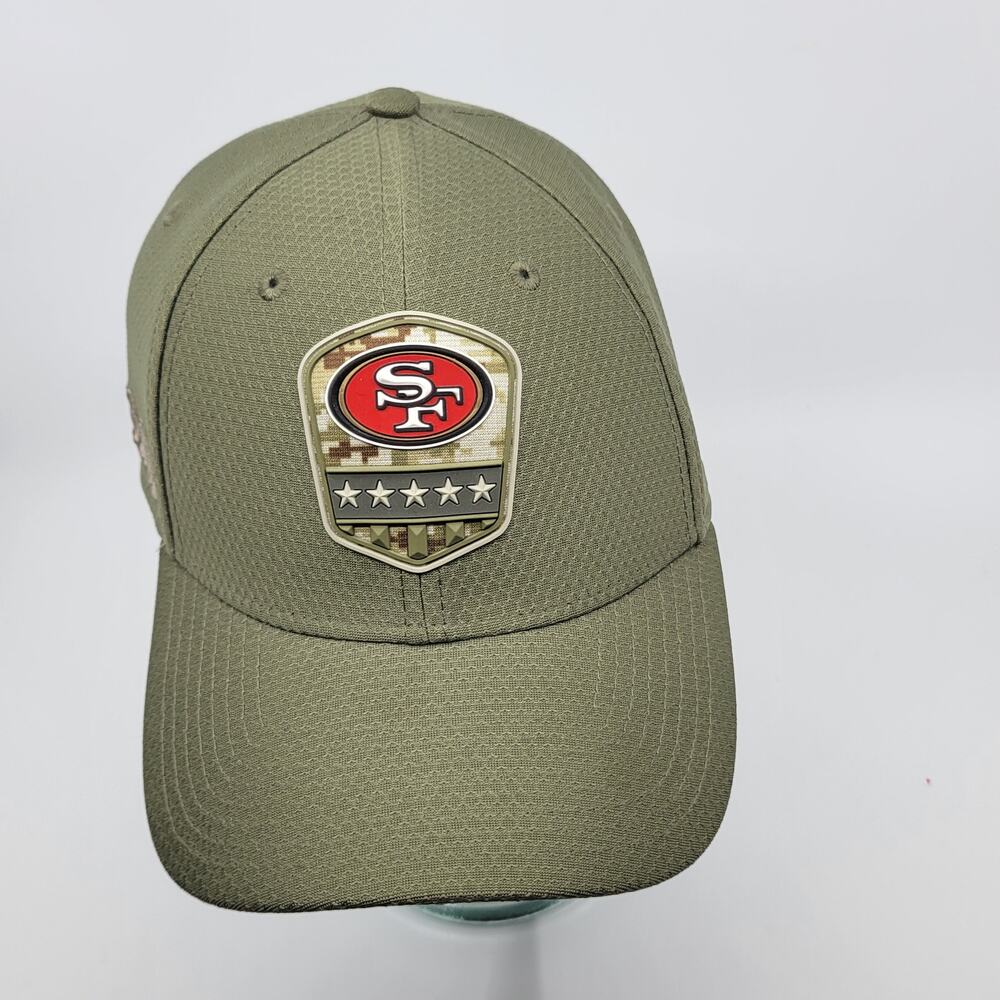 New Era 49ers 2019 Salute to Service Hat 39THIRTY Medium/Large Olive Camo NFL